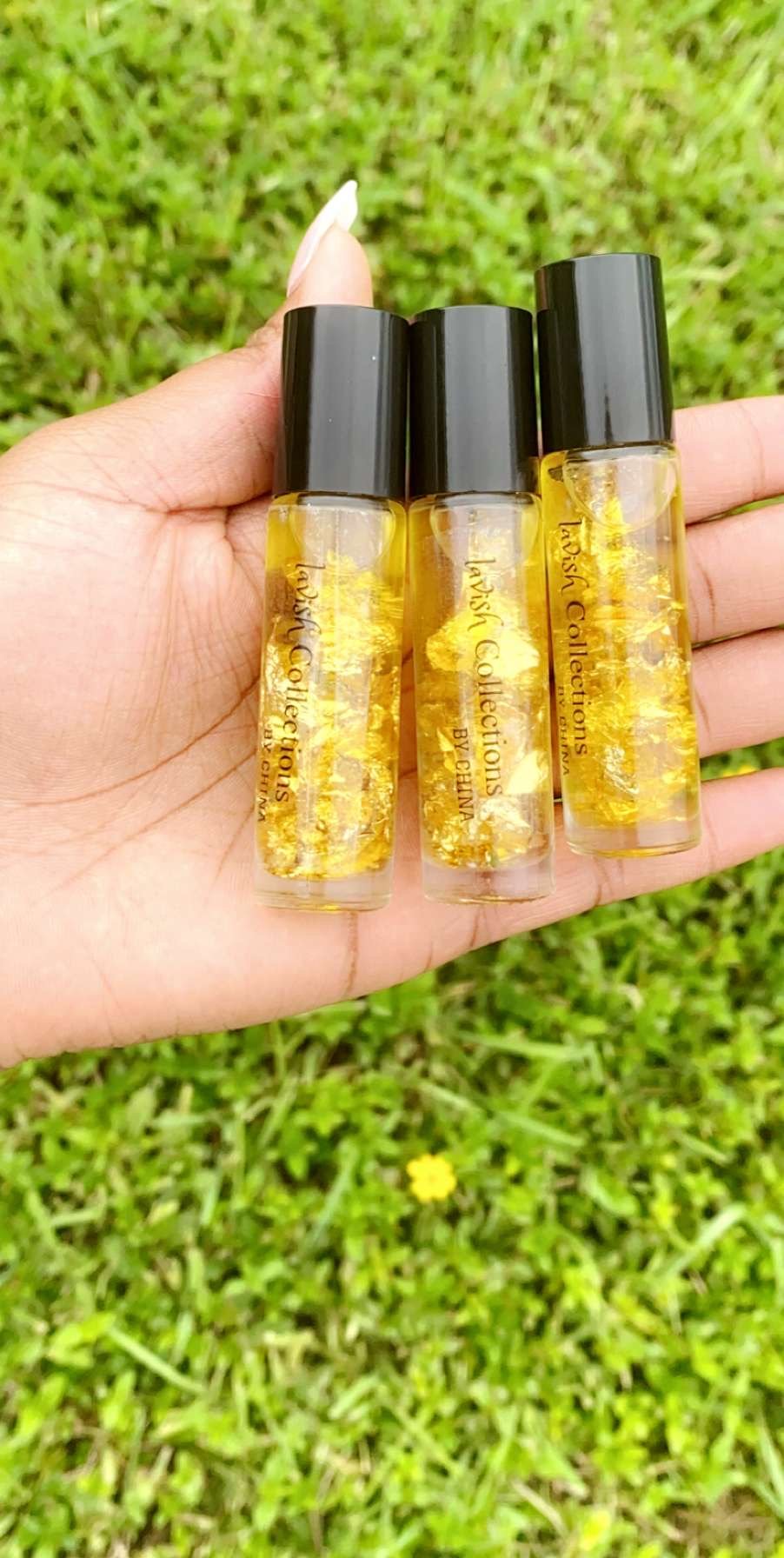 Image of Lip oils with infused roses or gold flakes..