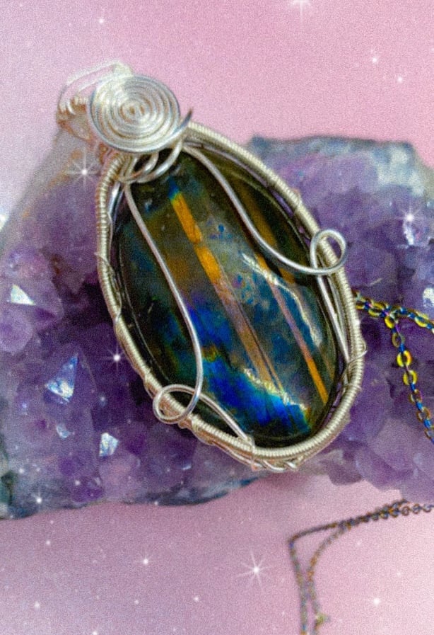 rainbow labradorite necklace 