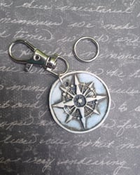 Image 1 of Silver compass JW. ORG charm/chain