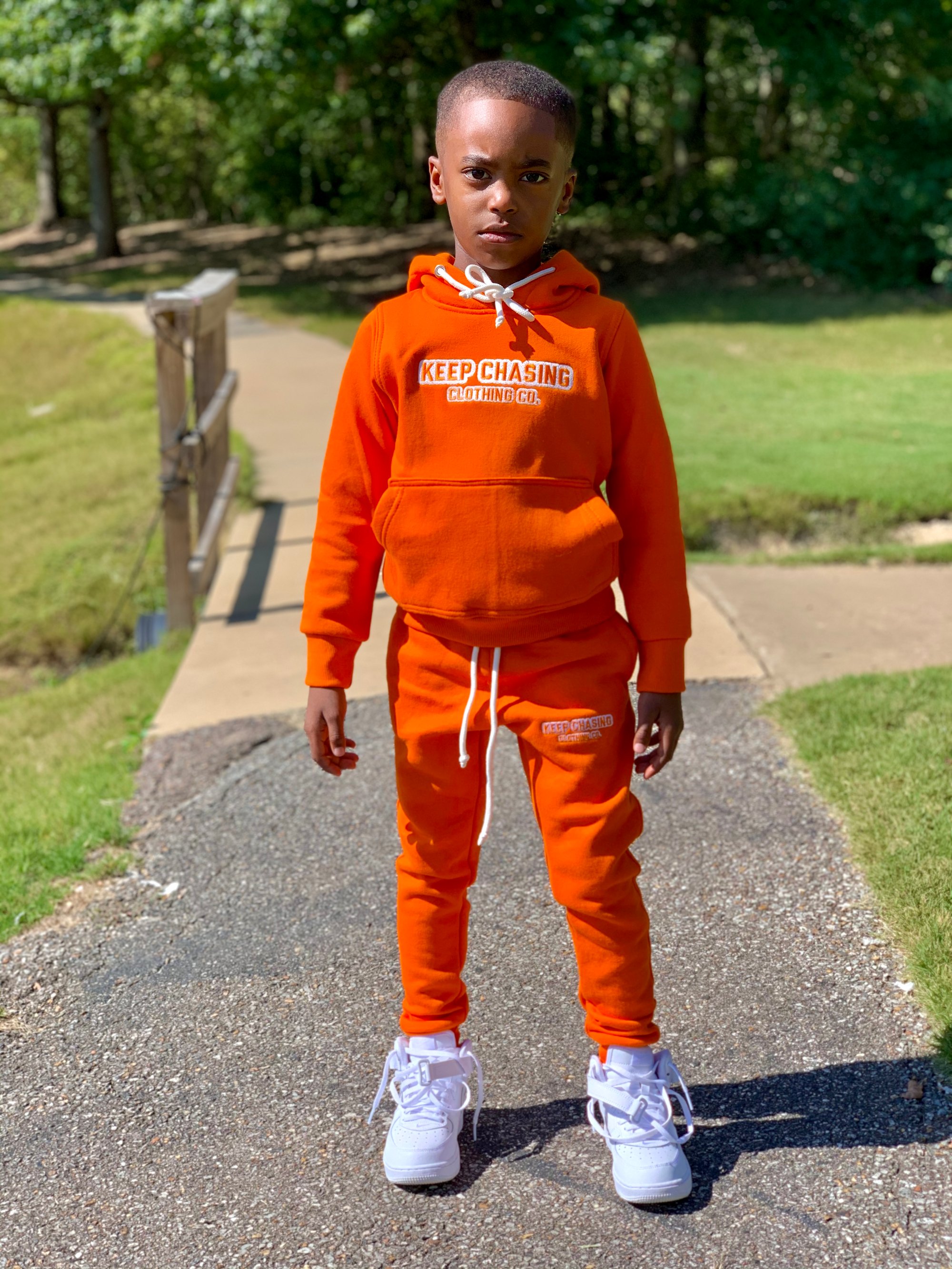 Kids red sweatsuit on sale