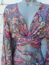 Image 4 of Pefkos co ord sarong set -autumnal pinks