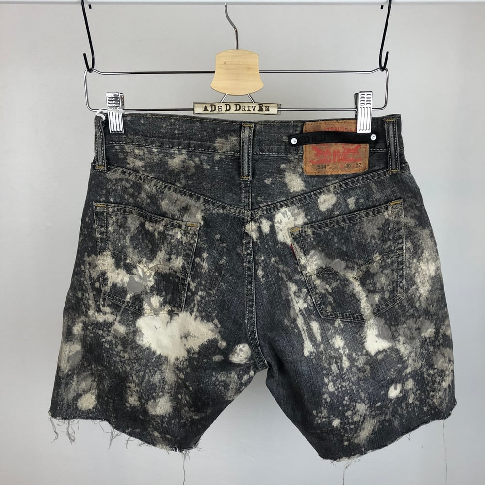 Image of Hand dyed distressed Levis jorts 