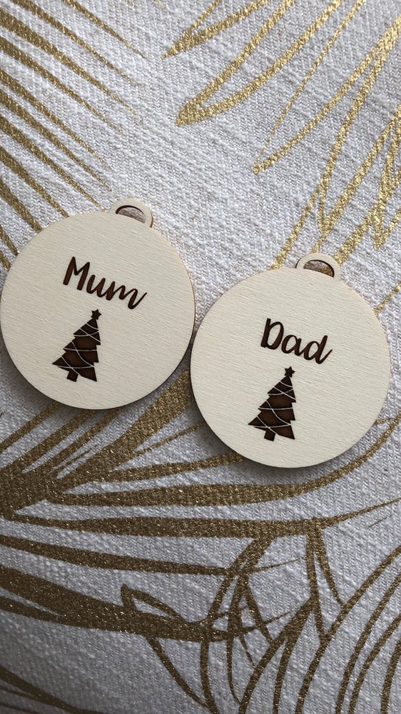 Image of Christmas Tree Personalised Christmas Baubles