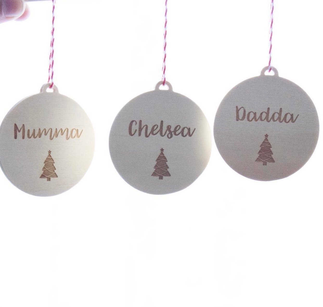 Image of Christmas Tree Personalised Christmas Baubles 