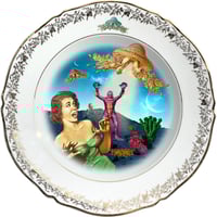 Image 1 of Screaming - Vintage French Porcelain Plate - Collage - #0734