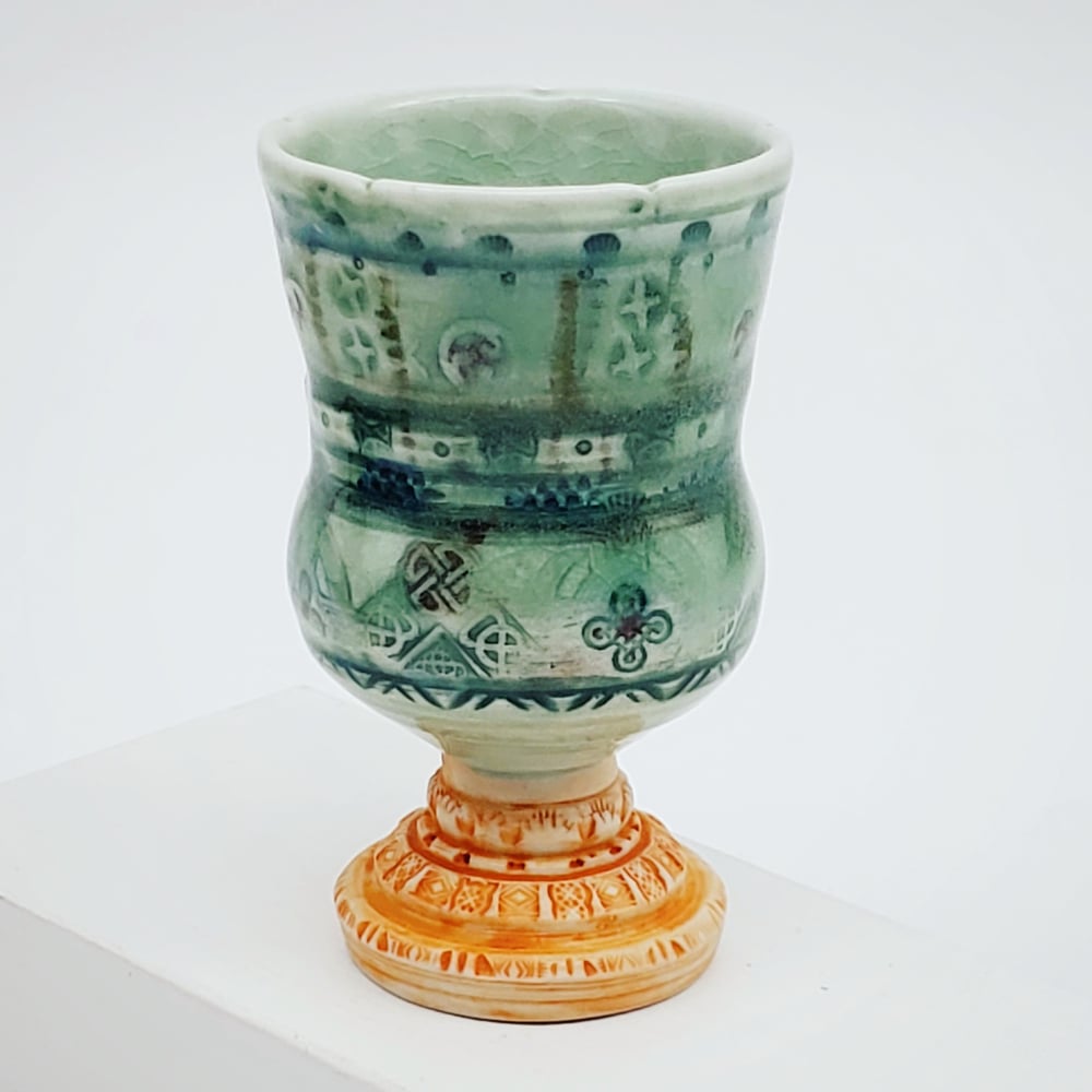Image of Meadow Green Celtic Porcelain Chalice