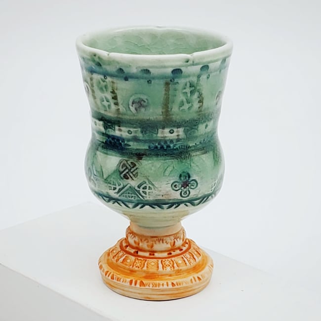 Meadow Green Celtic Porcelain Chalice