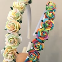 Rainbow rose headband