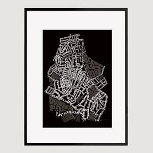 Image of  East Dulwich SE22 - Typographic Map - White text on black