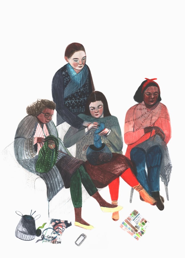 Knitters - Giclee print