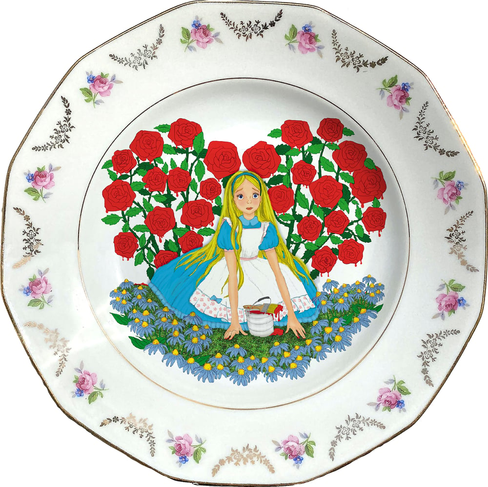 Image of Alice N' Roses - Vintage Porcelain Plate  - #0732