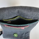 Image 4 of Embroidered wool blend felt bag