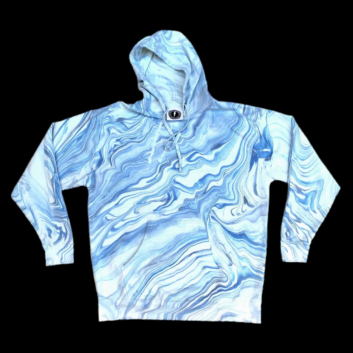Blue Dream Hand Marble Dyed Unisex Hooded Sweatshirt!
