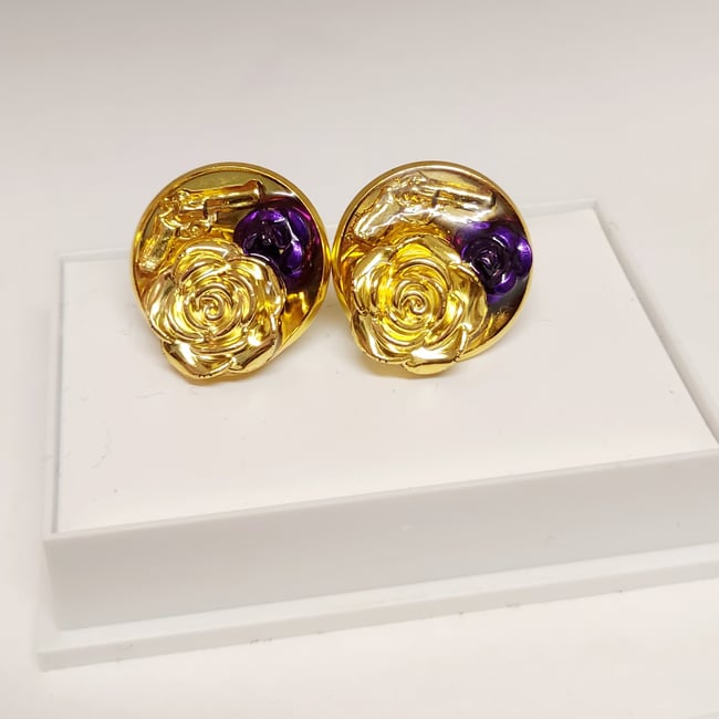 'i shot you down' earrings | gold