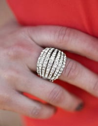 Sliver white rhinestone Ring