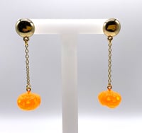 Image 2 of HALLOWEEN PUMPKIN DANGLE EARRINGS Crystal Orange
