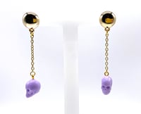 Image 2 of Skull Dangle earrings lavender