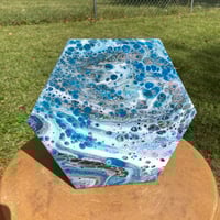 Image 1 of “Bubble Blue Hex” Fluid Painting