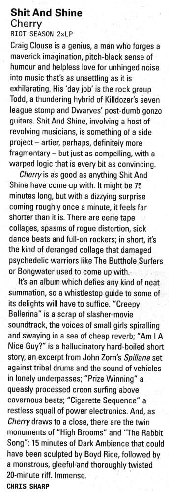 SHIT AND SHINE 'Cherry' Vinyl 2xLP