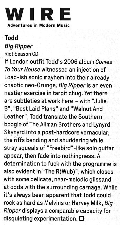 TODD 'Big Ripper' CD