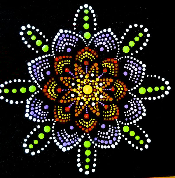 Image of Mandala fait main - Fleur du printemps