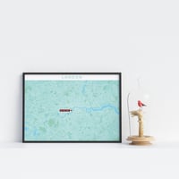Image 1 of 'You are Here' Personalised map of London streets (with headline)