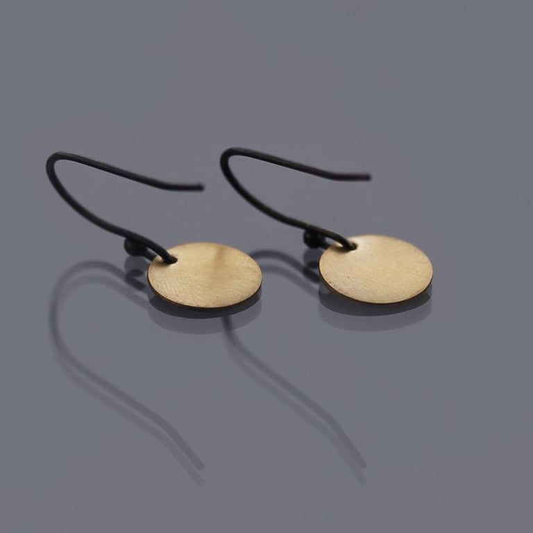 Tiny 14K Gold and Sterling Silver Lace Earrings Image 5