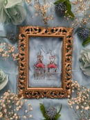 Image 1 of Pink Floral Afro Pick Earrings