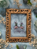 Image 1 of Purple Floral Afro Pick Earrings