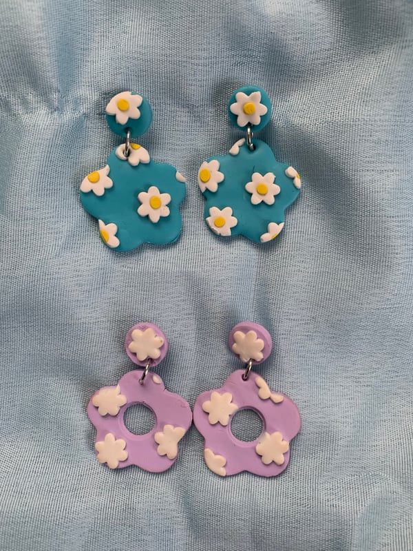 Image of Flower Power Clay Earrings