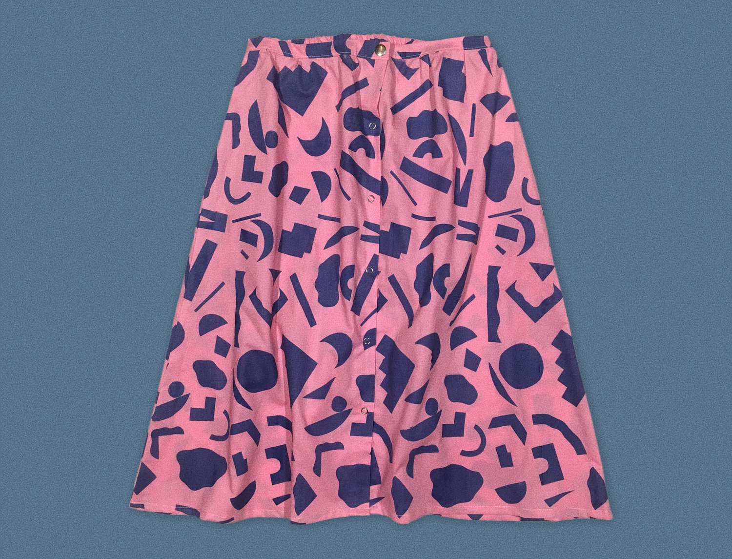 Image of BLUE CUT OUTS PINK SKIRT