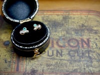 Gold and emerald cluster studs