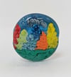 Fall Foliage Painted in Glass Lampwork Focal Bead