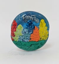Fall Foliage Painted in Glass Lampwork Focal Bead