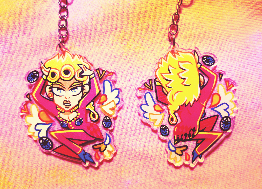 Image of Giorno Giovanna - 2'' Acrylic Keychain (double sided)