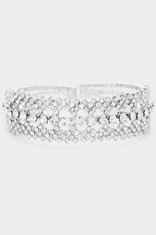 Image of Crystal Rhinestone Adjustable Evening Bracelet