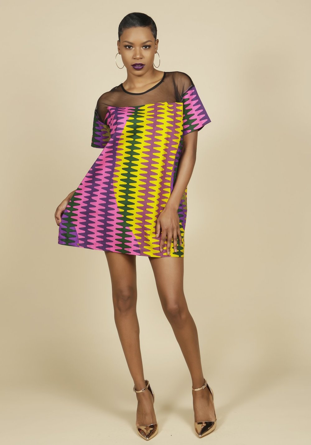 Image of Ankara mesh tunic
