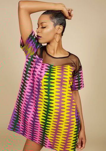 Image of Ankara mesh tunic