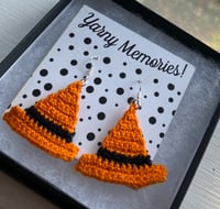 Blazin' Orange Witch Hat Earrings 