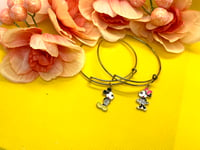 Mickey and Minnie charm bracelet set