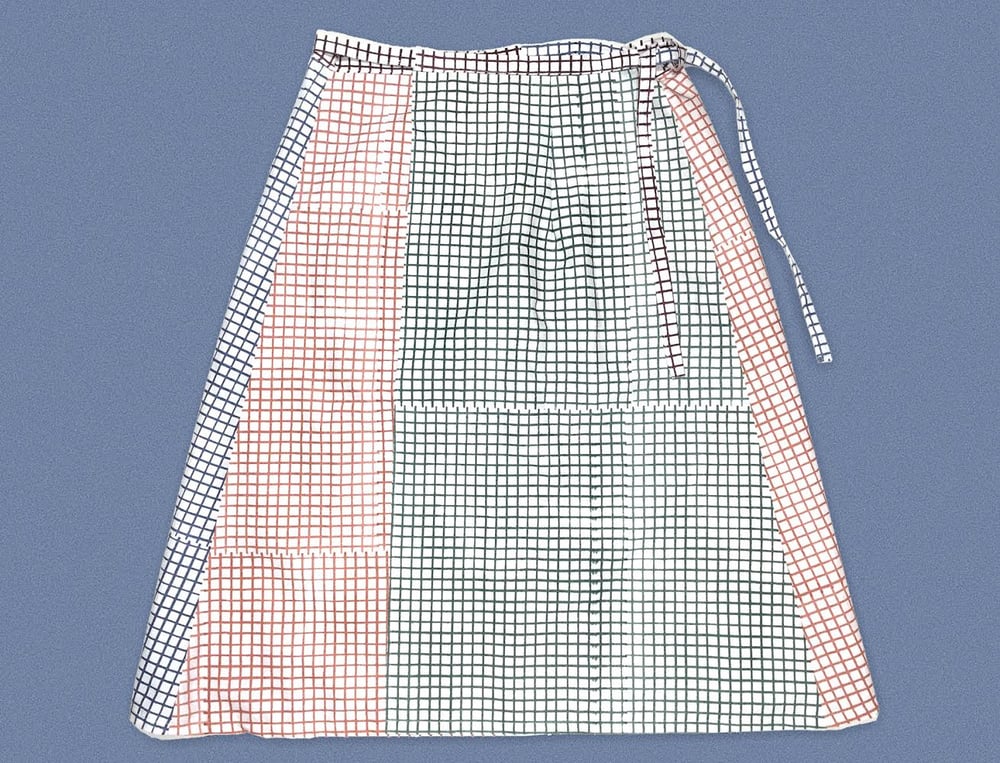 Image of COLOR GRID WRAP SKIRT