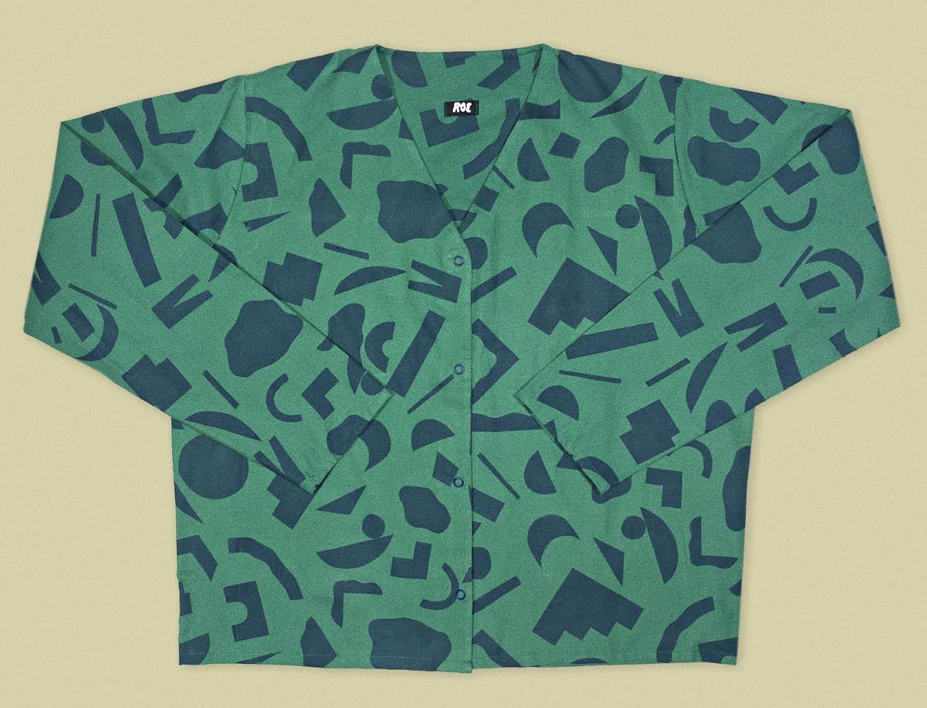 Image of BLUE CUT OUTS GREEN SHIRT