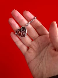 Image 4 of SINNER STAMPED & ENGRAVED HEART PENDANT 