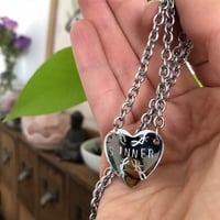 Image 5 of SINNER STAMPED & ENGRAVED HEART PENDANT 