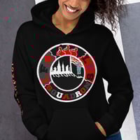 Image 2 of LFS ALL CITY SQUADRON LOGO ( SATIN BREDS/ BLACK HOODIE)