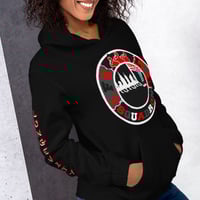 Image 3 of LFS ALL CITY SQUADRON LOGO ( SATIN BREDS/ BLACK HOODIE)