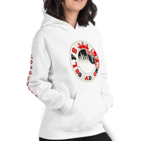 Image 4 of LFS ALL CITY SQUADRON LOGO (PLATINUM TINT/ WHITE HOODIE)