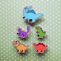 Image 1 of Crying Dinos Wooden Pins
