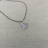 Tiny Silver Snowflower Heart Necklace