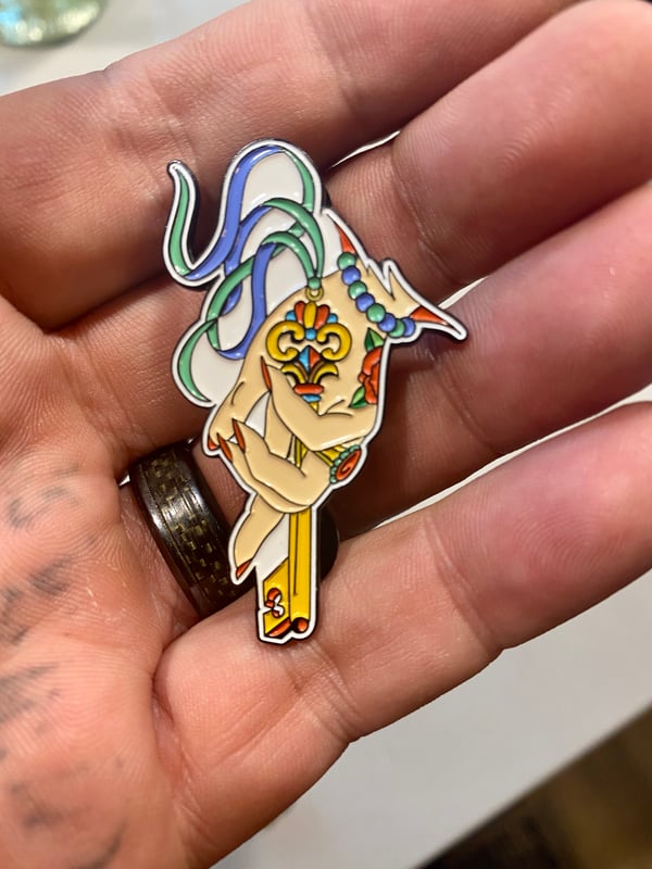 Image of She holds the key LE100 2 inch pin